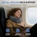 VOOMIKON Neck Pillow Airplane, Travel Pillows for Airplanes, Memory Foam Adjustable Portable Neck Pillow for Traveling, Car Rides, and Home Use