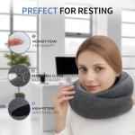 VOOMIKON Neck Pillow Airplane, Travel Pillows for Airplanes, Memory Foam Adjustable Portable Neck Pillow for Traveling, Car Rides, and Home Use