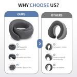 VOOMIKON Neck Pillow Airplane, Travel Pillows for Airplanes, Memory Foam Adjustable Portable Neck Pillow for Traveling, Car Rides, and Home Use