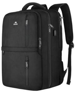 MATEIN Extra Large 45L Travel Laptop Backpack, Airline Approved Carry on Backpack with USB Port & Shoe Compartment, Water Resistant Luggage College Overnight Weekender Travel Bag Fit 18" Laptop, Black