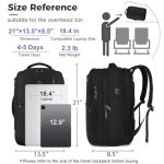 MATEIN Extra Large 45L Travel Laptop Backpack, Airline Approved Carry on Backpack with USB Port & Shoe Compartment, Water Resistant Luggage College Overnight Weekender Travel Bag Fit 18" Laptop, Black