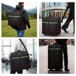 Foldable Duffel Bag,Large Expandable Rolling Travel Duffle Bag with Wheels Waterproof Collapsible Luggage Carry on Duffel Bag with Wheels and Handle, Black