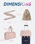 Travel Duffle Bag, BAGSMART 37L Weekender Overnight Bag with Wet Pocket for Women, Large Carry On Laptop Compartment And Shoes Travel, Business Trips, Sports(Pink)
