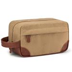 Vorspack Travel Toiletry Bag - Hanging Toiletry Bag for Men Water Resistant Canvas Shaving Bag with Large Capacity for Travel - Brown