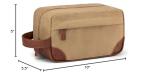 Vorspack Travel Toiletry Bag - Hanging Toiletry Bag for Men Water Resistant Canvas Shaving Bag with Large Capacity for Travel - Brown