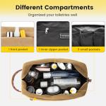 Vorspack Travel Toiletry Bag - Hanging Toiletry Bag for Men Water Resistant Canvas Shaving Bag with Large Capacity for Travel - Brown