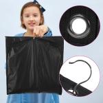 Windyun 10 Pack Garment Bags for Dance Costumes Kids 40 Inch Clothing Bags Hanging Clothes with 3 Clear Zipper Pocket Waterproof Garment Cover for Dance Competition, Travel, Closet Storage(Black)
