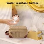 Vorspack Travel Toiletry Bag - Hanging Toiletry Bag for Men Water Resistant Canvas Shaving Bag with Large Capacity for Travel - Brown