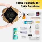Vorspack Travel Toiletry Bag - Hanging Toiletry Bag for Men Water Resistant Canvas Shaving Bag with Large Capacity for Travel - Brown