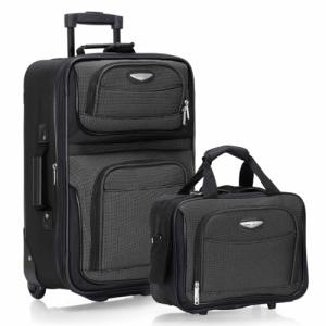 Travel Select Amsterdam Expandable Softside Rolling Upright Luggage, 2 Wheels, Gray, 2 Piece Set (21/29)
