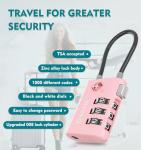 ANVIL TSA Approved Luggage Locks – High Security TSA008 Combination Travel Locks with Inspection Indicator for Suitcases and Backpacks. (2, Pink)