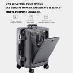 SUSHIMU Wide Trolley Luggage Front Opening Multi-Functional Women 20-Inch Small Lightweight Boarding Box 24-Inch Men's Suitcase