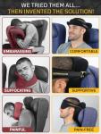 Sleeper Hold Travel Pillow - Real Sleeping Experience on Long Flights - Head Strap with Eye Mask - Super-Soft, Lightweight, Easy-to-Carry, and Machine-Washable Airplane Pillow