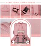 Travel Laptop Backpack for Women, 50L Expandable Extra Large Backpack,Carry On Backpack, Water Resistant Big Bag Anti-Theft Business Daypack Fits 17 Inch Laptop with USB Port, Pink