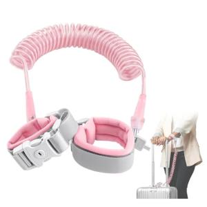 Cable Luggage Lock, Retractable Cable Lock Anti-Theft Travel Locks for Suitcase with Wrist Strap for Suitcases, Backpacks, and Carry-On Bags, Pink