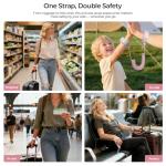 Cable Luggage Lock, Retractable Cable Lock Anti-Theft Travel Locks for Suitcase with Wrist Strap for Suitcases, Backpacks, and Carry-On Bags, Pink