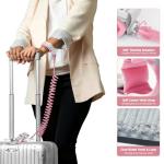 Cable Luggage Lock, Retractable Cable Lock Anti-Theft Travel Locks for Suitcase with Wrist Strap for Suitcases, Backpacks, and Carry-On Bags, Pink