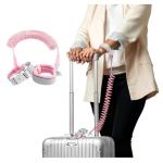 Cable Luggage Lock, Retractable Cable Lock Anti-Theft Travel Locks for Suitcase with Wrist Strap for Suitcases, Backpacks, and Carry-On Bags, Pink