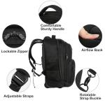 MATEIN Rolling Backpack, 17 inch Water Resistant Wheeled Laptop Backpack, Carry on Luggage Business Bag, Overnight College Computer Bag Trolley Suitcase for Men Women Adults to Travel, Black