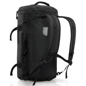 Haimont Duffle Backpack, Travel Duffel Bag with Shoes Compartment, Water-resistant Overnight Daybags for Men Women Daily Trip, Sports Gear, Gym, 45L, Black