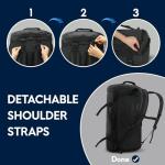 Haimont Duffle Backpack, Travel Duffel Bag with Shoes Compartment, Water-resistant Overnight Daybags for Men Women Daily Trip, Sports Gear, Gym, 45L, Black