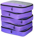 5pc Purple Large Packing Cubes for Suitcases - Travel Packing Organizers for Carry on Luggage Cubes set of 5