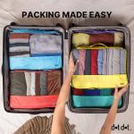 5pc Purple Large Packing Cubes for Suitcases - Travel Packing Organizers for Carry on Luggage Cubes set of 5