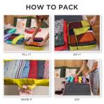 5pc Purple Large Packing Cubes for Suitcases - Travel Packing Organizers for Carry on Luggage Cubes set of 5