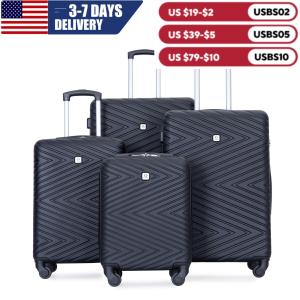 Travelhouse Luggage set 4-Piece ABS Suitcase With Spinner Wheels,24 Inch and 28 Inch with TSA Lock,16,20 inche Carry on Luggage