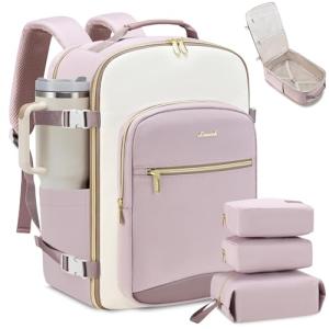 LOVEVOOK Large Travel Backpack for Women & Men, 40L Carry on Backpack for Airplanes, TSA Personal Item Travel Bag fits 17" Laptop, Waterproof Travel Essentials Airline Approved with 3 Packing Cubes