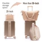 SIKIKU 4-Piece Lightweight Luggage Sets for Women, Hardshell Spinner Suitcase with TSA Lock, Expandable Duffel Bag, Luggage Strap, and Leather Tag（Titanium Gold, 20inch