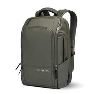 NOMATIC Travel Pack - 20L Water Resistant Laptop Bag - TSA-Ready Expandable Olive Backpack