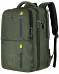 MATEIN Carry on Travel Laptop Backpack, Large Flight Approved Personal Item Travel Backpack with USB Charge Port & Shoe Compartment, Water Resistant Weekender Overnight Bag Fit 17 Inch Laptop, Green