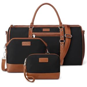 Noozion Convertible Garment Duffel Bag for Travel - Carry On Garment Bags With Toiletry Bag Large Weekender Bag for Men Women 2 in 1 Hanging Suitcase Suit Travel Duffel Overnight Bags