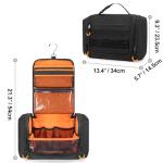 Prokva Tactical Toiletry Travel Bag for Men, Hanging Dopp Kit Hygiene Bag Shower Organizer with Hook for Toiletries and Shaving Care, Black (Empty Bag)