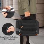 Prokva Tactical Toiletry Travel Bag for Men, Hanging Dopp Kit Hygiene Bag Shower Organizer with Hook for Toiletries and Shaving Care, Black (Empty Bag)