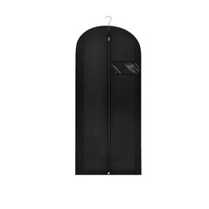 Beiskll 45" Garment Bags for Hanging Clothes, Dress Bags for Gowns Long with Clear Window, Foldable Suit Bag Cover for Travel and Storage (Black)