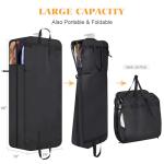 Univivi Hanging Garment Bag for Travel, 60" Heavy Duty Suit Bags, Extra Capacity Hanging Clothes Bag for Closet Storage, Dress Cover with Handles and Buckle Straps for Suit, Coat, Jacket