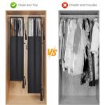 Univivi Hanging Garment Bag for Travel, 60" Heavy Duty Suit Bags, Extra Capacity Hanging Clothes Bag for Closet Storage, Dress Cover with Handles and Buckle Straps for Suit, Coat, Jacket