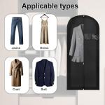 Beiskll 45" Garment Bags for Hanging Clothes, Dress Bags for Gowns Long with Clear Window, Foldable Suit Bag Cover for Travel and Storage (Black)