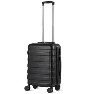 SUPER DEAL 21 Inch Carry On Luggage with Spinner Wheels, Expandable Hardside Suitcase Height Adjustable Durable Rolling Luggage with Porable Handle and Side Feet for Business Trips and Travel, Black