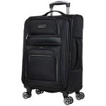 Kenneth Cole REACTION Rugged Roamer Lightweight Softside Expandable 8-Wheel Spinner Luggage, Black, 20-Inch Carry-On