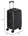 SUPER DEAL 21 Inch Carry On Luggage with Spinner Wheels, Expandable Hardside Suitcase Height Adjustable Durable Rolling Luggage with Porable Handle and Side Feet for Business Trips and Travel, Black