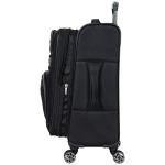 Kenneth Cole REACTION Rugged Roamer Lightweight Softside Expandable 8-Wheel Spinner Luggage, Black, 20-Inch Carry-On