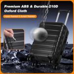 SUPER DEAL 21 Inch Carry On Luggage with Spinner Wheels, Expandable Hardside Suitcase Height Adjustable Durable Rolling Luggage with Porable Handle and Side Feet for Business Trips and Travel, Black