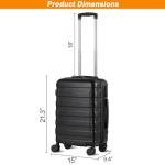 SUPER DEAL 21 Inch Carry On Luggage with Spinner Wheels, Expandable Hardside Suitcase Height Adjustable Durable Rolling Luggage with Porable Handle and Side Feet for Business Trips and Travel, Black