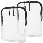 BORSALI TSA Approved Toiletry Bag - Clear Quart Size for 3-1-1 Carry On Travel - Makeup Organizer Cosmetic Pouch with Zipper - Travel Accessories - 2 Pack