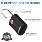 4 Pack TSA Approved Travel Luggage Locks with Keys, Keyed Suitcase Padlock, Zipper Small Locks, TSA Accepted Compatible Padlocks for Suitcase, Backpack, Gym Locker, Jewelry Box, Anti Theft-Black