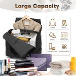 Collapsible Rolling Garment Bags, Large Rolling Duffle Bag with Wheels Convertible Travel Garment Bag for Men Women Carry On Garment Bag for Travel Suitcase Suit Business Travel Bag, Black