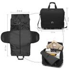 Collapsible Rolling Garment Bags, Large Rolling Duffle Bag with Wheels Convertible Travel Garment Bag for Men Women Carry On Garment Bag for Travel Suitcase Suit Business Travel Bag, Black